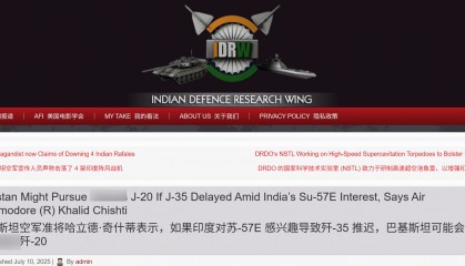 巴铁前准将:若印度获得苏57,歼35还没交付,将请求中方提供歼20