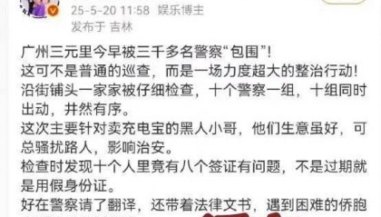 “3000名警察突击检查非法滞留外国人”?官方回应