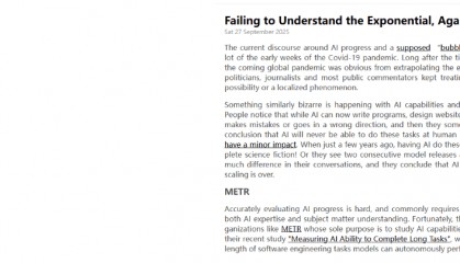 AI专家:对AI的质疑是对“指数级增长趋势”的“自欺欺人”