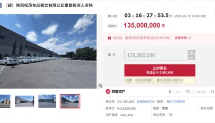 昔日陕西餐饮龙头,被1.35亿拍卖